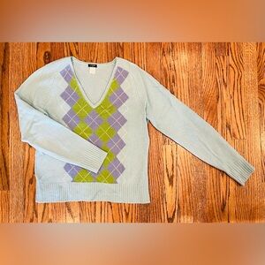 J Crew - Argyle Lambswool Sweater - Size L